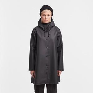 Stutterheim womans black raincoat